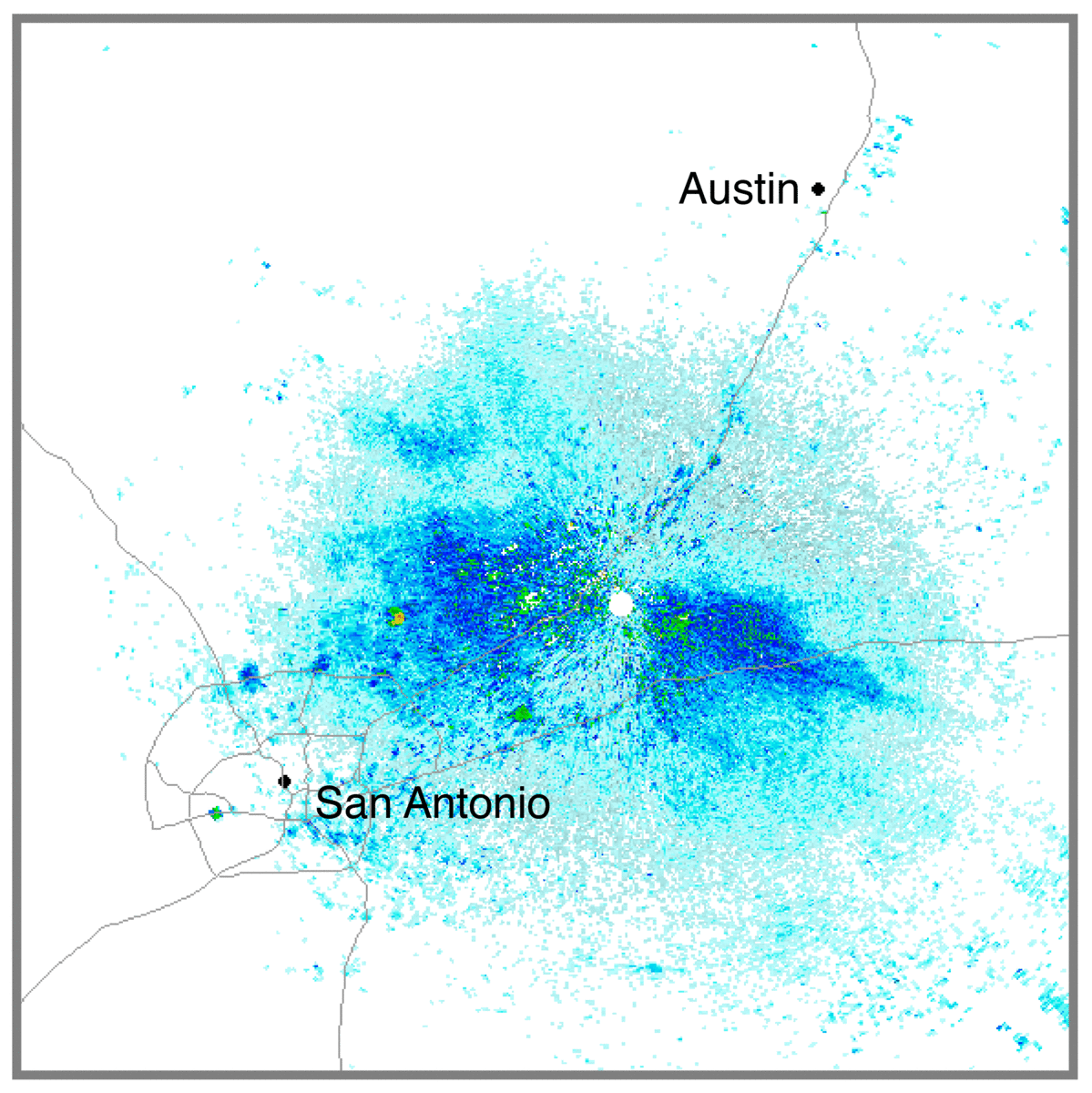 radar of bat migration in Texas