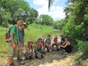 Solomon with CSU undergraduates in Bladen Nature Reserve, Belize.