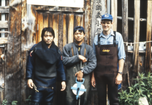 Shigeru Nakano, Satoshi Kitano, and Kurt Fausch pose for a picture.